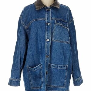 Abercrombie & Fitch Blue Denim Jacket with Black Collar
